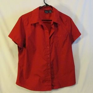 Red Short Sleeve Blouse